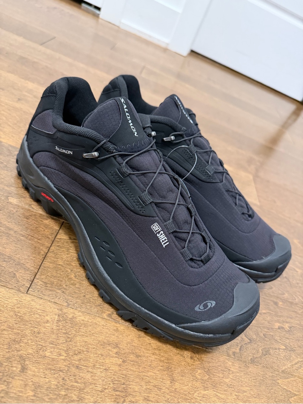 Salomon Men's Black Trail Sneakers with Shell Upper